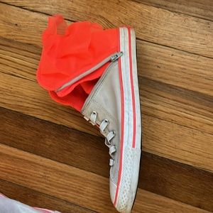Check these out! Converse kicks with fabric accent! So unusual and fun! Rare!